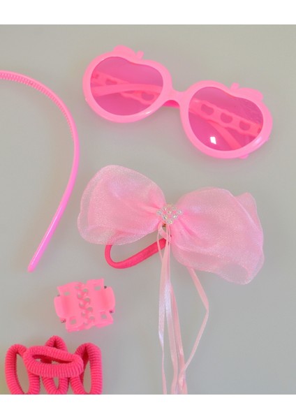 Kız Çocukları Için Aksesuar Tam Seti | Gözlük + Saat + Toka + Kolye | Renkli ve Eğlenceli Hediye Seti fırsatları