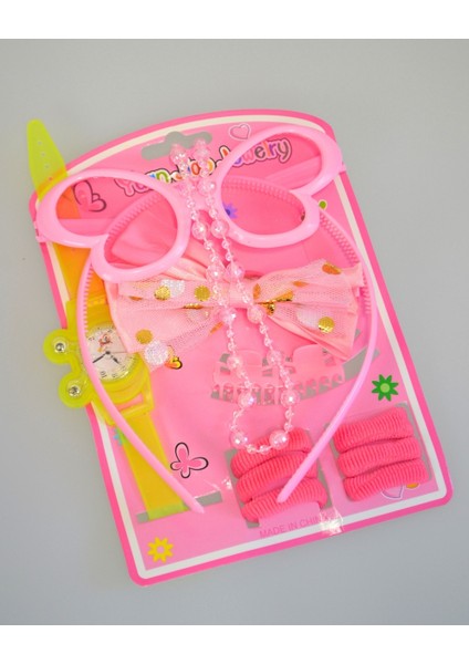 Kız Çocukları Için Aksesuar Tam Seti | Gözlük + Saat + Toka + Kolye | Renkli ve Eğlenceli Hediye Seti indirimleri
