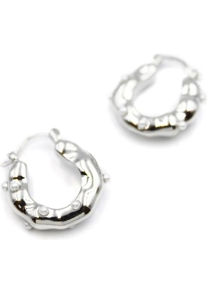 İnci Halka Küpe - Gümüş