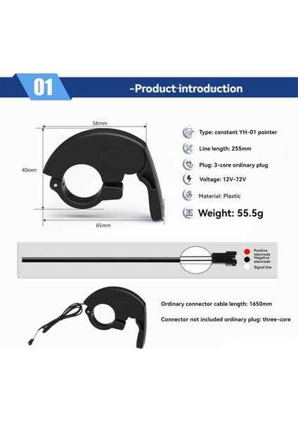 Elektrikli E-Bisiklet Yh-01 Başparmak Gaz Kelebeği Hız Kontrolü Hızlı Çıkarmalı Gaz Kolu Hızlandırıcı Elektrikli Bisiklet Parçası (Yurt Dışından) fiyatları