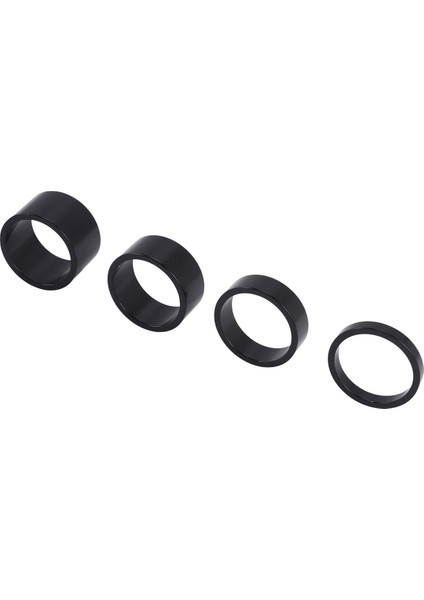 4 Adet/takım 5/10/15/20MM Alüminyum Alaşımlı Kulaklık Gövde Ara Parçası Mtb 28,6mm Çatal Yıkayıcı Kapağı Yol Bisikleti Için, Siyah (Yurt Dışından)