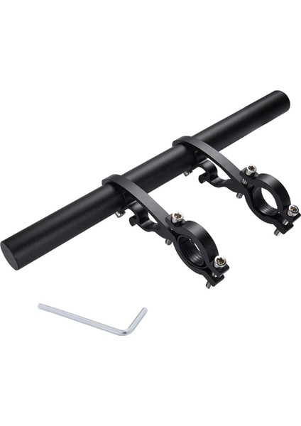 25 cm Siyah Boru Bisiklet Gidon Uzatıcısı Dağ Bisikleti Far Rafı Braketi Lamba El Feneri Tutucu (Yurt Dışından)