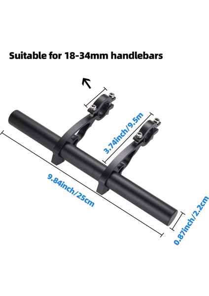 25 cm Siyah Boru Bisiklet Gidon Uzatıcısı Dağ Bisikleti Far Rafı Braketi Lamba El Feneri Tutucu (Yurt Dışından) fırsatları