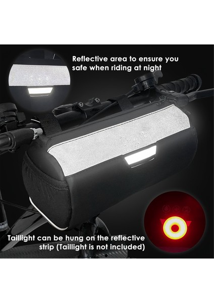 Dağ Bisikleti Için Su Geçirmez Bisiklet Gidonu Çantası, Geniş Yansıtıcı Alanlı Bisiklet Gidonu Çantası, Kese Çantası (Yurt Dışından) fırsatları