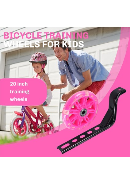 Çocuk Bisikleti Için Ayarlanabilir Sabitleyicili Bisiklet Eğitim Tekerlekleri, 12, 14, 16, 18, 20 Inç Çocuk Bisikletlerine Uygun - Pembe (Yurt Dışından) fırsatları