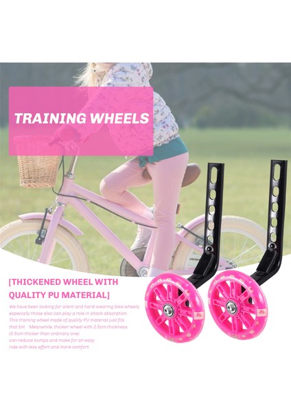 Çocuk Bisikleti Için Ayarlanabilir Sabitleyicili Bisiklet Eğitim Tekerlekleri, 12, 14, 16, 18, 20 Inç Çocuk Bisikletlerine Uygun - Pembe (Yurt Dışından) indirimleri