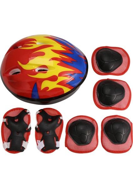 3-6 Yaş Çocuk Kaskı Bisiklet 7 Adet/takım Ultra Hafif Çocuk Koruyucu Ekipman Kız Bisiklet Kaskı Bisiklet Şapkası (Yurt Dışından)