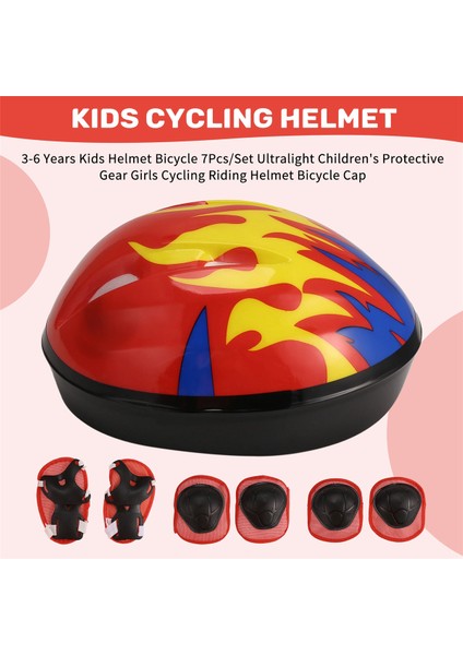 3-6 Yaş Çocuk Kaskı Bisiklet 7 Adet/takım Ultra Hafif Çocuk Koruyucu Ekipman Kız Bisiklet Kaskı Bisiklet Şapkası (Yurt Dışından) fırsatları