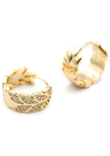 Taşlı Halka Küpe - Altın modelleri