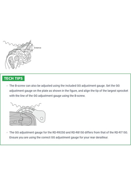 Shimano R9250 R8150 Için Bisiklet Arka Vites Zinciri Boşluğu Volan Kılavuz Tekerlek Gg Ayar Göstergesi Aracı (Yurt Dışından) modelleri