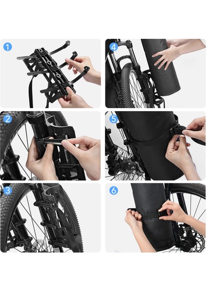 Newboler 2 Adet Taşınabilir Su Geçirmez Bisiklet Çatal Çantası Montaj Koltuğu Elektrikli Scooter Çantası Montaj Tabanı Bisiklet Ön Çanta Tabanı (Yurt Dışından) modelleri