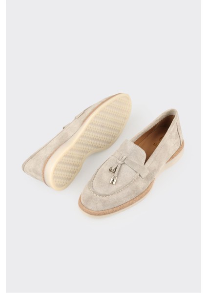 Bej Deri Kadın Günlük Ayakkabı modelleri