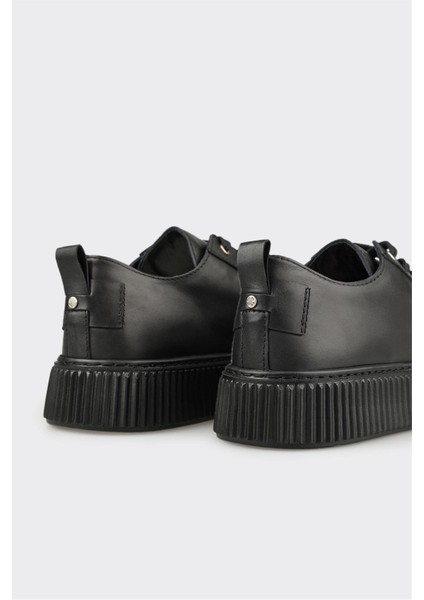 Siyah Deri Erkek Spor Ayakkabı indirimleri