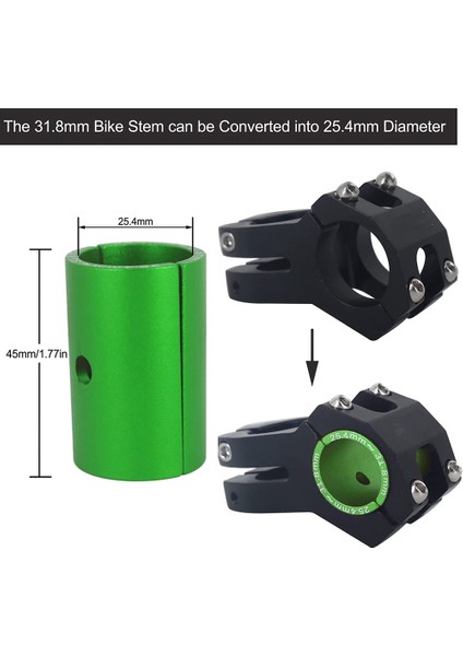 2 Adet Bisiklet Gidonu Shim 25.4-31.8 Alüminyum Alaşımlı Bisiklet Gidonu Gövde Shim Adaptörü, Yeşil (Yurt Dışından) fırsatları