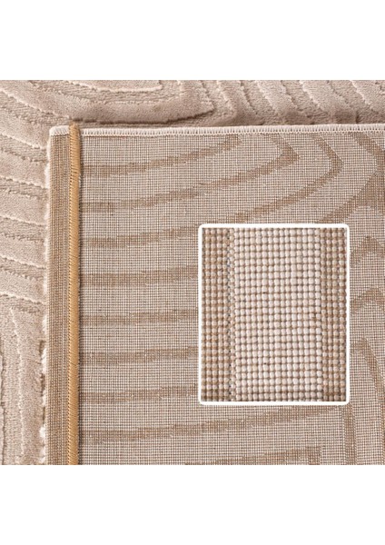 Kabartmalı Yumuşak Dalga Desenli Iskandinav Bohem Tarzı Halı Bej Tonlarında fırsatları