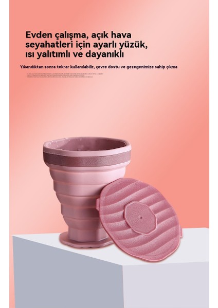 Seyahat Taşınabilir Silikon Katlanabilir Kahve Seyahat Kapaklı Su Bardağı (Yurt Dışından) modelleri