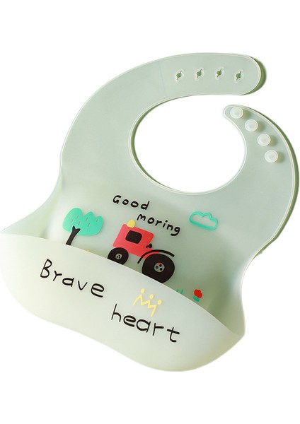 Gıda Sınıfı Çocuk Silikonu, Ultra Yumuşak Bebek Üç Boyutlu Su Geçirmez Önlük (Yurt Dışından)