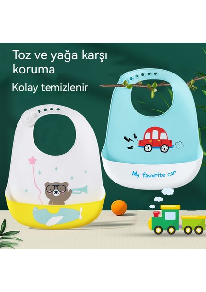 Gıda Sınıfı Çocuk Silikonu, Ultra Yumuşak Bebek Üç Boyutlu Su Geçirmez Önlük (Yurt Dışından) fırsatları