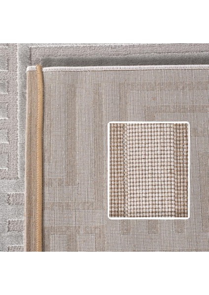 Kabartmalı Yumuşak Geometrik Desenli Iskandinav Bohem Tarzı Halı Gümüş Tonlarında fırsatları