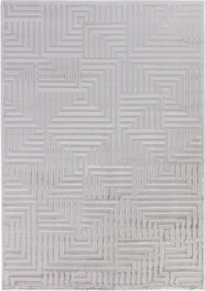 Kabartmalı Yumuşak Geometrik Desenli Iskandinav Bohem Tarzı Halı Gümüş Tonlarında indirimleri