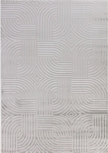 Kabartmalı Yumuşak Karo Desenli Iskandinav Bohem Tarzı Halı Gümüş Tonlarında indirimleri