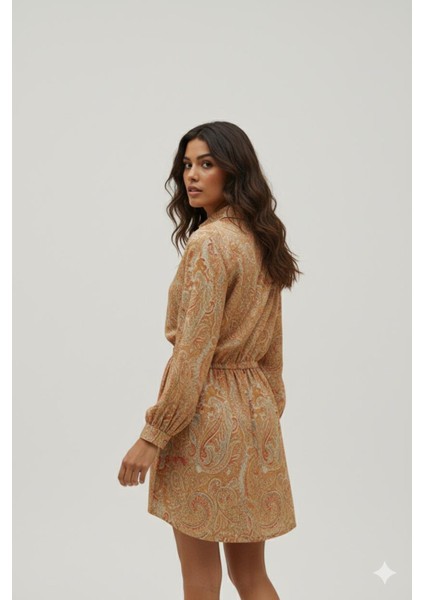 Etnik Desenli Bağlamalı Tunik