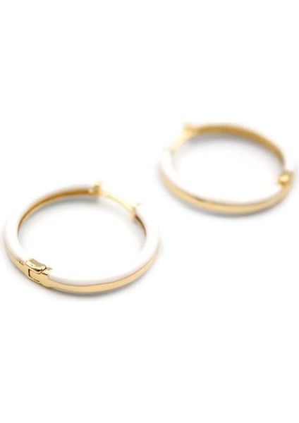 Mineli Halka Küpe - Beyaz fiyatları