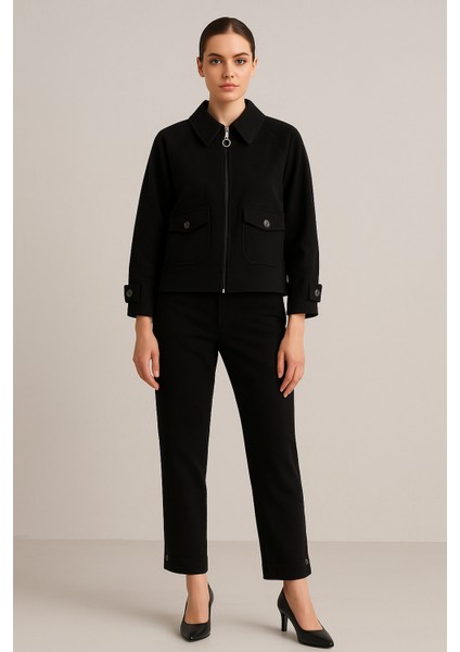 Kadın Siyah Fermuarlı Takım – Modern ve Şık Kombin fiyatları