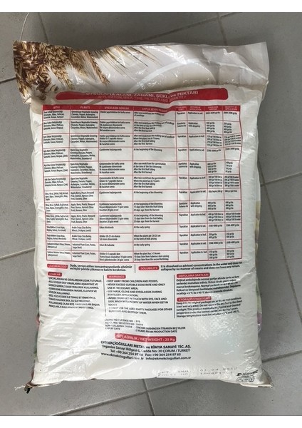 Ekmekçioğulları Çinko Sülfat Heptahidrat 25 kg fırsatları