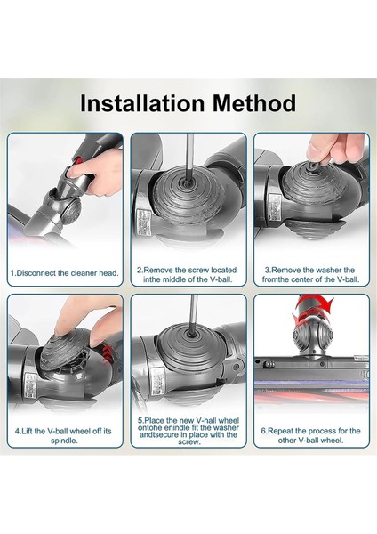 Dyson V10 V11 V15 Elektrikli Süpürge Için V-Top Tekerlekler 100W Doğrudan Tahrikli Temizleyici Başlık Tekerleği Yedek Aksesuar Parçaları (Yurt Dışından) indirimleri
