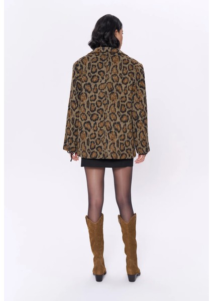 Leopar Desenli Kaşe Blazer Ceket fırsatları