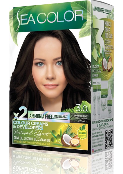 Natural Effect Set Boya Amonyaksız 3.0 Koyu Kahve