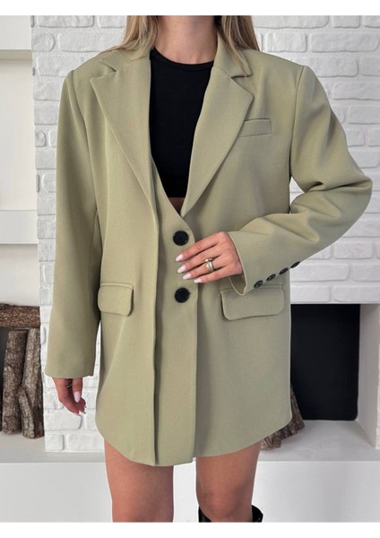 Tasarım Çift Kapaklı Blazer Ceket