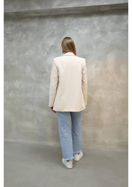 Kadın Tek Düğmeli Blazer Ceket