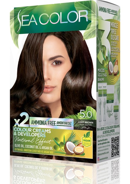 Natural Effect Set Boya Amonyaksız 5.0 Açık Kahve