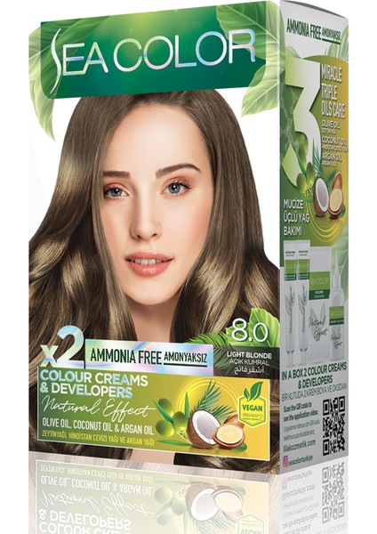 Natural Effect Set Boya Amonyaksız 8.0 Açık Kumral