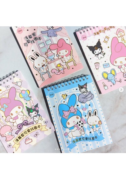 Spiral Not Defterli Cetvelli My Melody Kuromi Model Normal ve Şeffaf Sticker Dergisi - Model 4 fırsatları