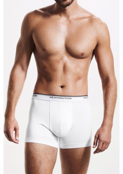 Beyaz Gri Siyah Üçlü Boxer Seti