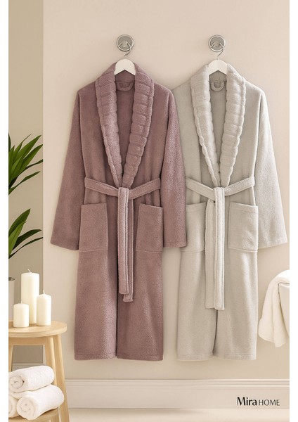 4 Parça Soft Elegance Banyo Aile Bornoz Seti %100 Pamuklu modelleri