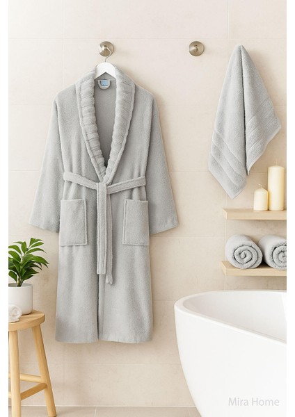 4 Parça Soft Elegance Banyo Aile Bornoz Seti %100 Pamuklu fırsatları