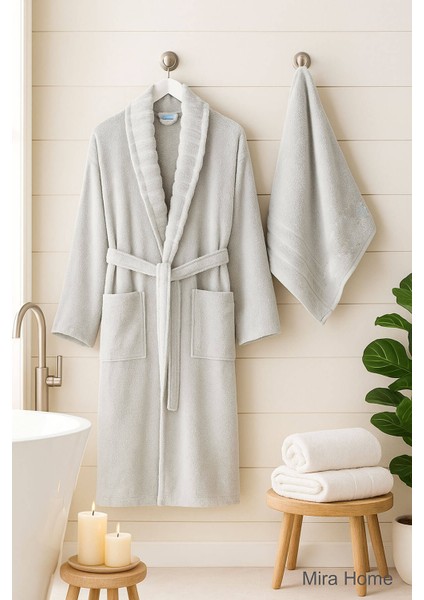 4 Parça Soft Elegance Banyo Aile Bornoz Seti %100 Pamuklu indirimleri