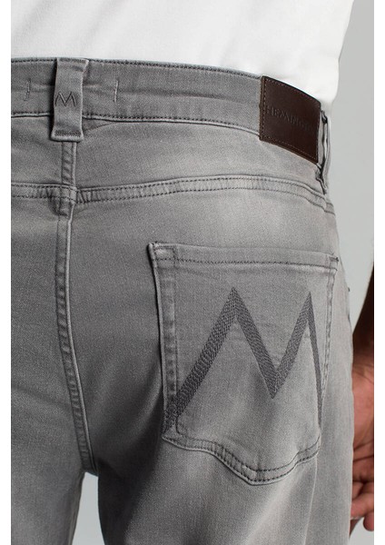 Saf Pamuk Slim Fit Gri Denim Pantolon modelleri