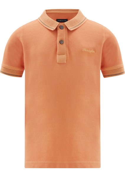 Vintage Görünümlü Turuncu Polo Yaka Çocuk T-Shirt