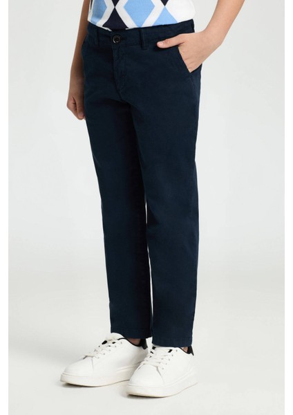 Lacivert Yazlık Çocuk Chino Pantolon