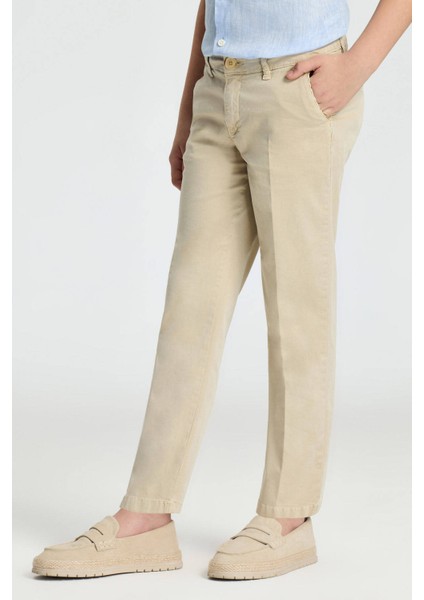 Kum Rengi Yazlık Çocuk Chino Pantolon