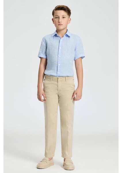 Kum Rengi Yazlık Çocuk Chino Pantolon modelleri