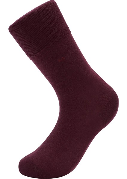 Baklava Desenli Bordo Pamuk Ikili Çorap Seti modelleri