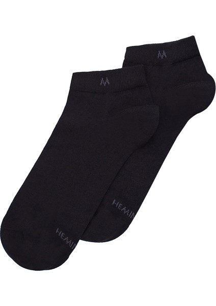 Pamuklu Siyah Ikili Sneaker Çorap Seti