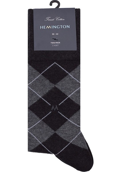 Baklava Desenli Antrasit Pamuk Ikili Çorap Seti fırsatları