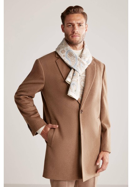 Desenli Merino Yün Ekru Atkı modelleri